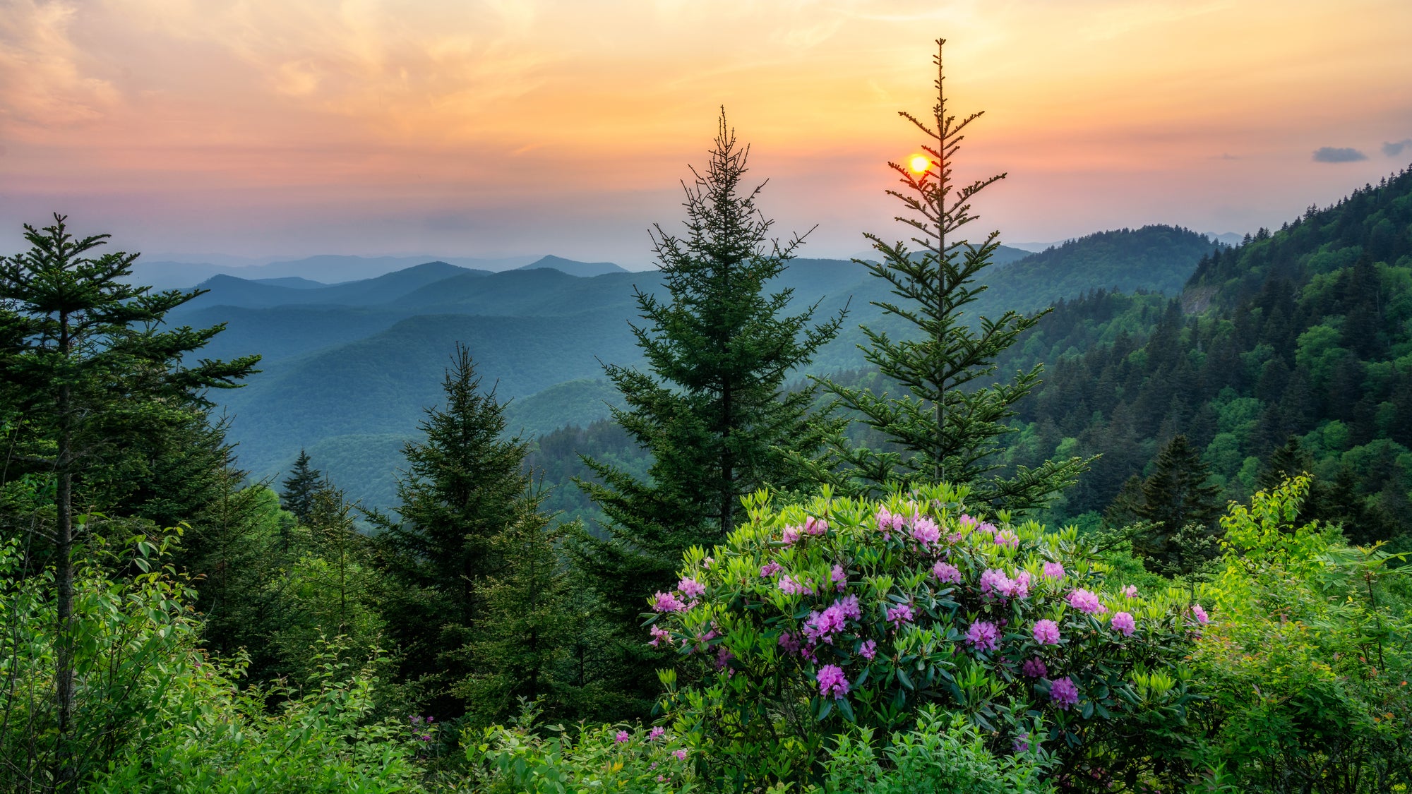 decorative mountain image sunrise