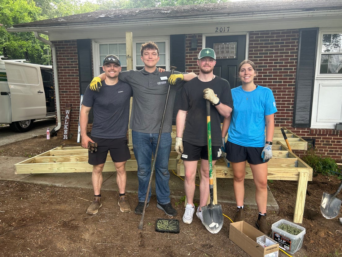 2025 interns at their service project